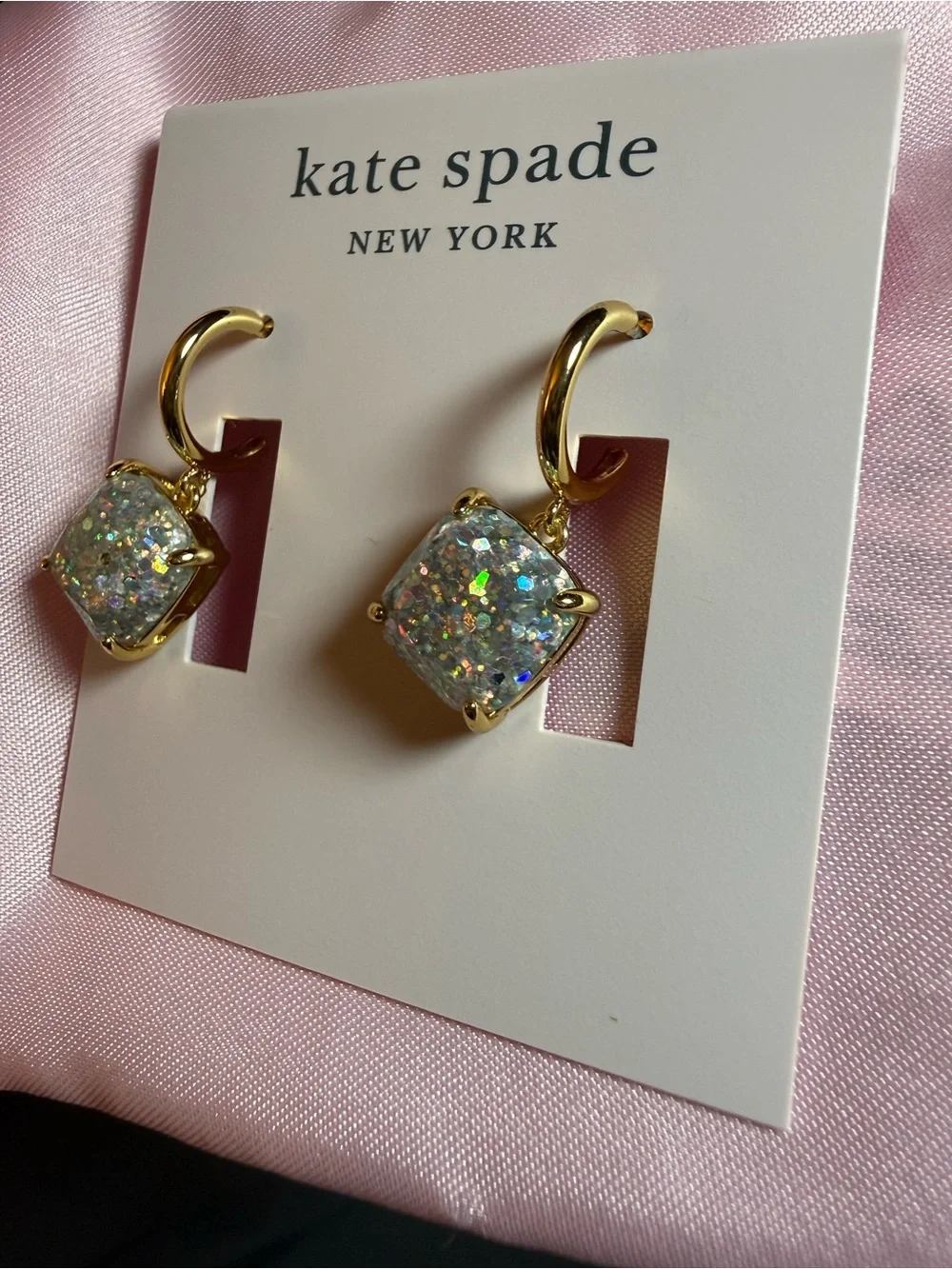 kate spade Gold-Plated Iridescent Druzy Drop Earrings